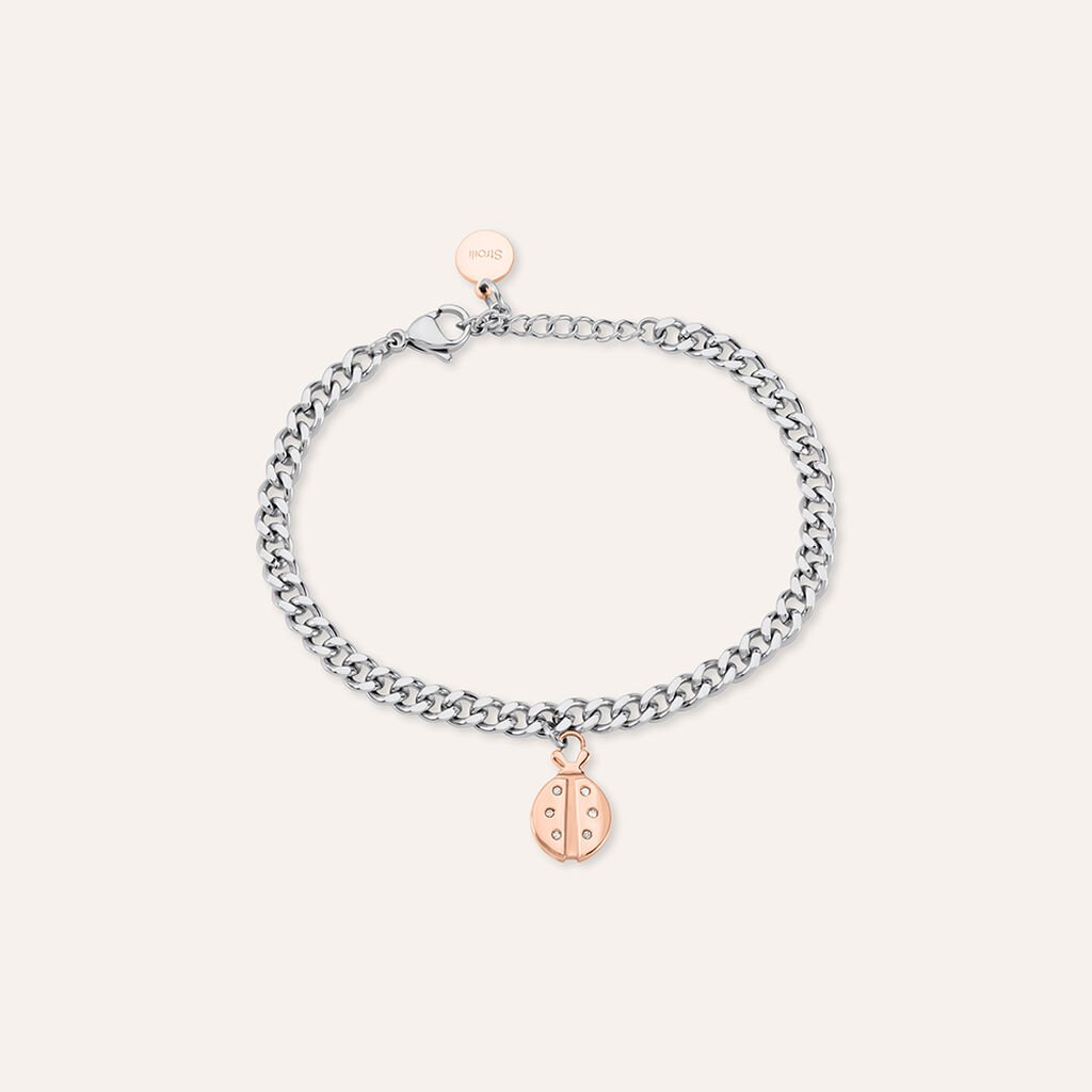 Bracciale Sunrise Acciaio Bicolore Bianco / Rosa Cristallo