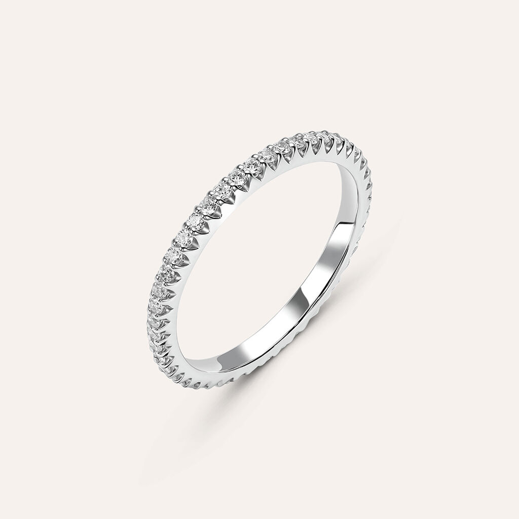 Fede Classica Eternity 2 mm Oro Bianco Diamante