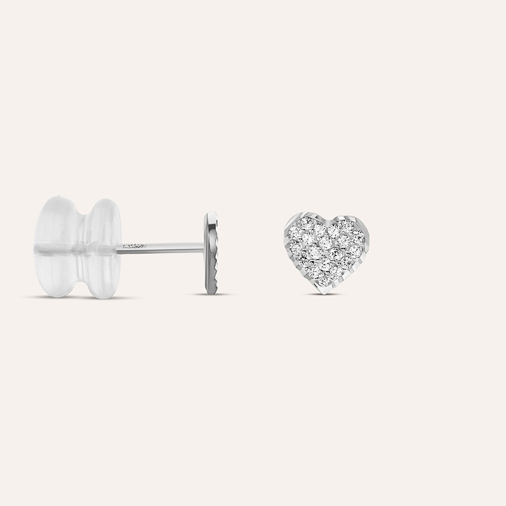 Orecchini Lobo Bon Ton Oro Bianco Cubic Zirconia - Orecchini a Lobo Donna | Stroili