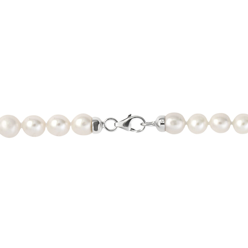 Collana Gabrielle Oro Bianco Perla D'Acqua Dolce Cristallo - Collane Donna | Stroili