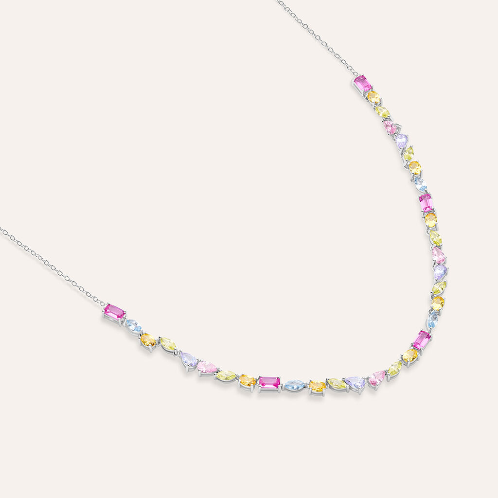 Collana Silver Rainbow Argento Rodiato Cubic Zirconia
