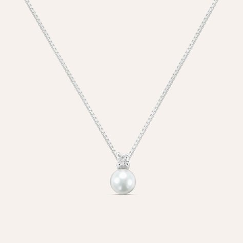 Collana Silver Pearls Argento Rodiato Perla sintentica Cubic Zirconia - Collane Donna | Stroili