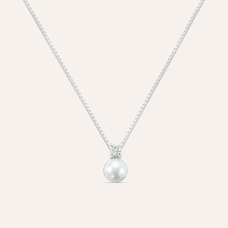 Collana Silver Pearls Argento Rodiato Perla sintentica Cubic Zirconia - Collane Donna | Stroili