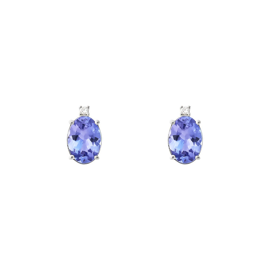 Orecchini Lobo Punto Luce Jasmine Oro Bianco Tanzanite Diamante - Orecchini a Lobo Donna | Stroili