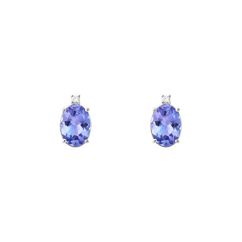 Orecchini Lobo Punto Luce Jasmine Oro Bianco Tanzanite Diamante - Orecchini a Lobo Donna | Stroili