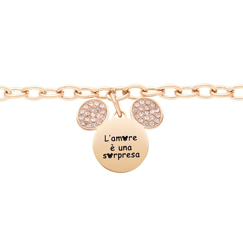 Bracciale Lady Message Acciaio Rosato Disney e Cristalli - Bracciali Donna | Stroili