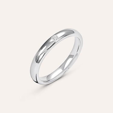 Fede Comoda 3 mm Oro Bianco Diamante Fede Comoda 3 mm Oro Bianco Diamante