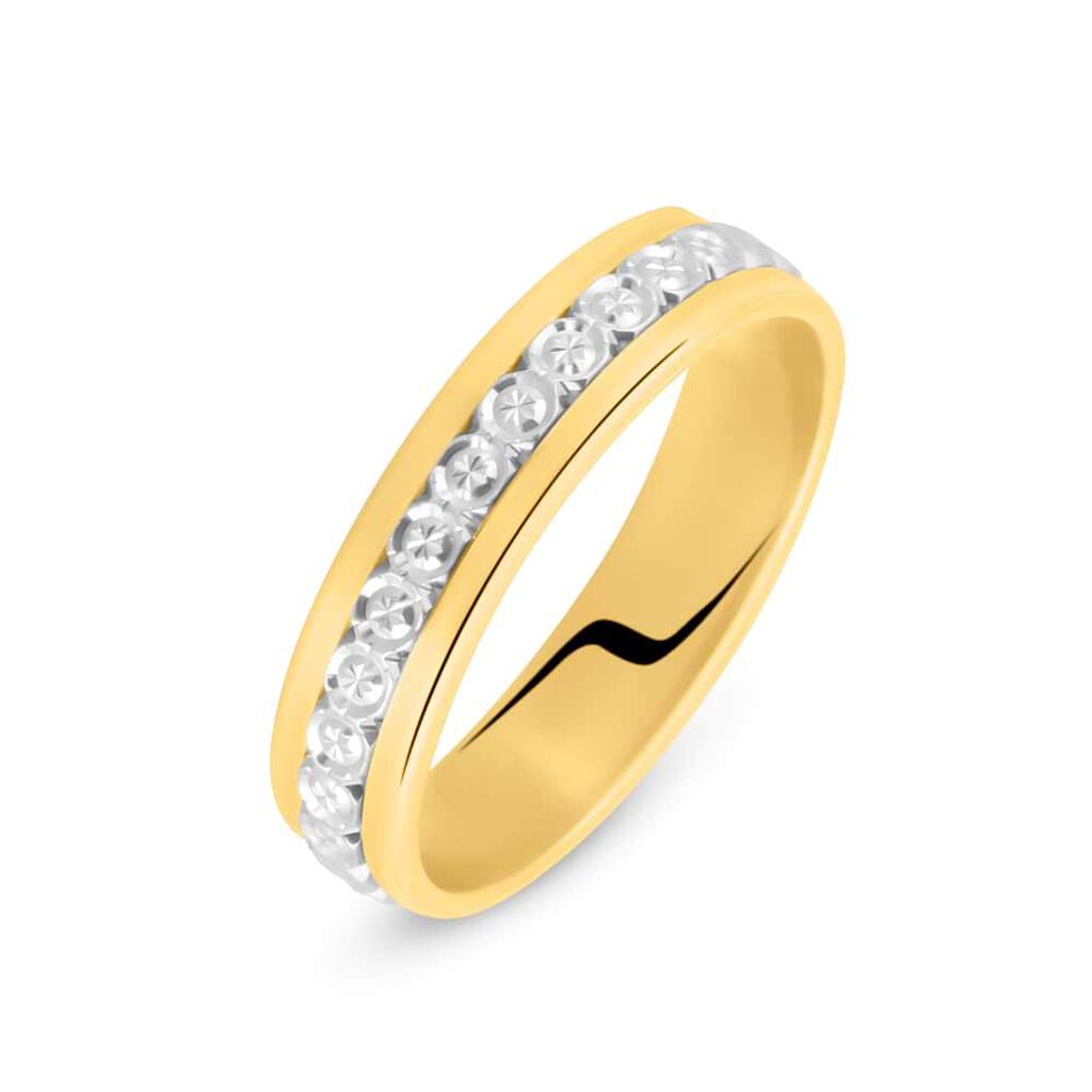 Fede Classica Diamantata 4.5 mm Oro Bicolore