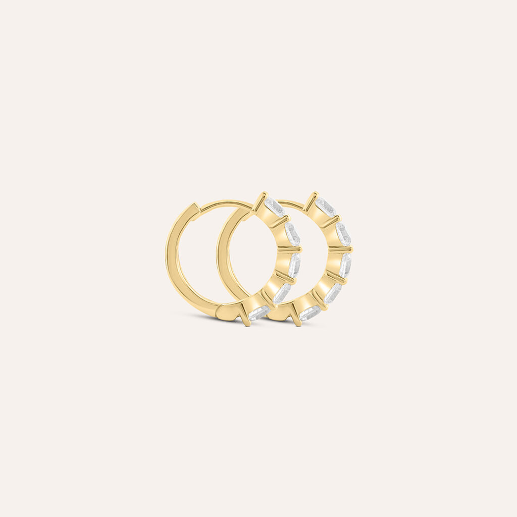 Orecchini A Cerchio Claire Oro Giallo Cubic Zirconia - Orecchini a Cerchio Donna | Stroili