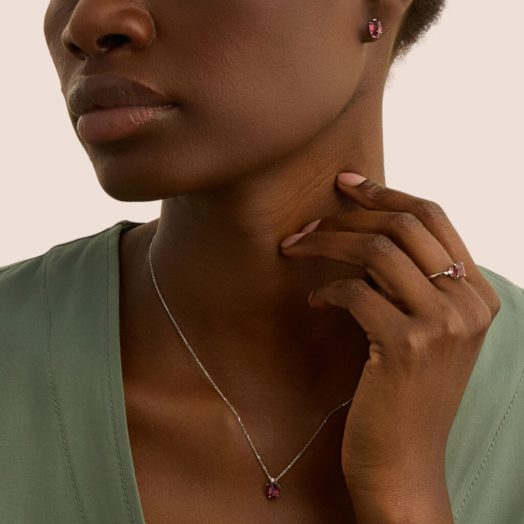 Collana Punto Luce Jasmine Oro Bianco Rodolite Diamante - Collane Punto Luce Donna | Stroili