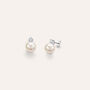 Orecchini Lobo Silver Pearls Argento Rodiato Perla sintentica Cubic Zirconia