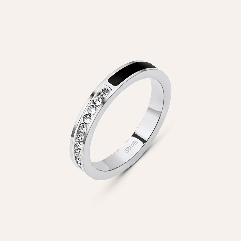 Anello Semi-eternity Lady Sweet Acciaio Cristallo - Anelli con Pietre Donna | Stroili