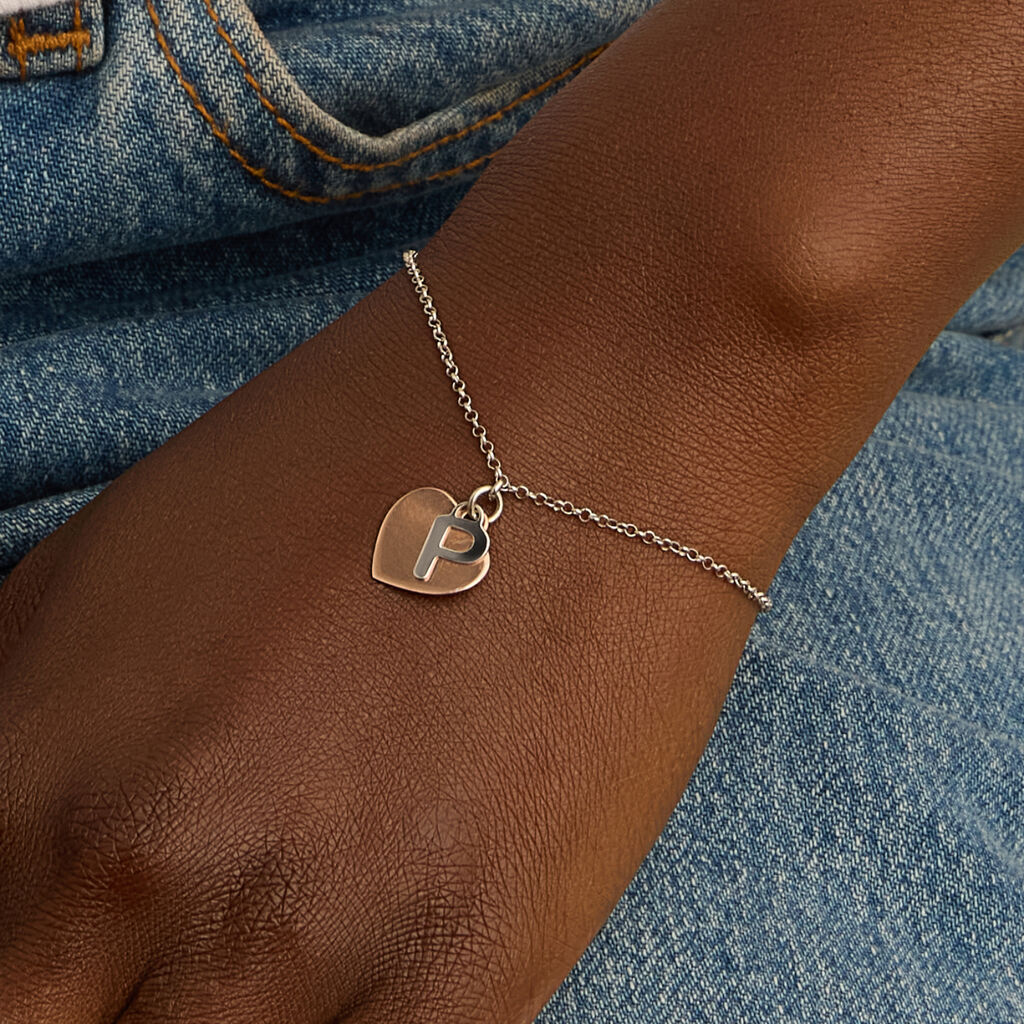 Bracciale Silver Collection Argento Bicolore Bianco / Rosa