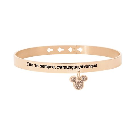 Bangle Lady Message Acciaio Rosato Disney e Cristalli - Bracciali Donna | Stroili