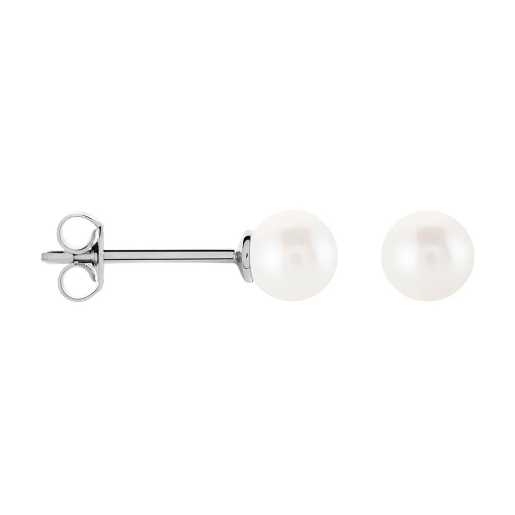 Orecchini Lobo Gabrielle Oro Bianco Perla Akoya - Orecchini a Lobo Donna | Stroili