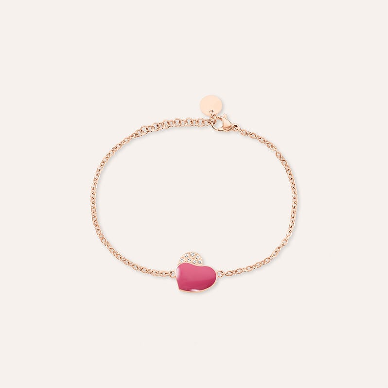 Bracciale Lady Sweet Acciaio Rosa Cristallo - Bracciali con Incisione Donna | Stroili