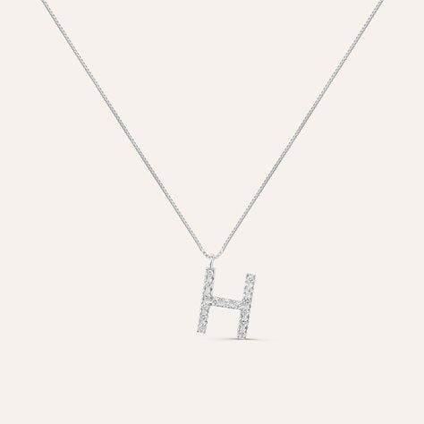 Collana Diamond Letters Oro Bianco Diamante - Collane Donna | Stroili