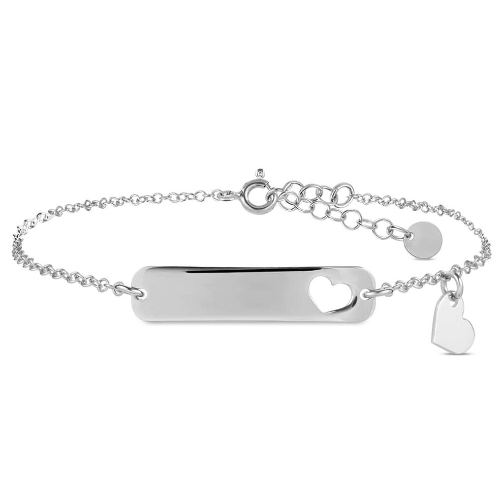 Bracciale Con Targhetta Silver Collection Argento Rodiato