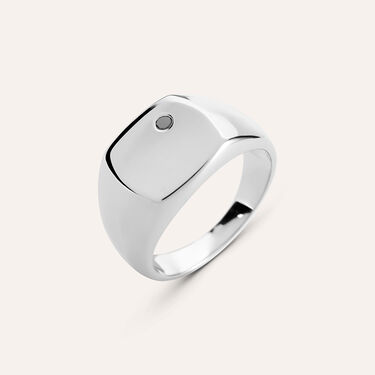 Anello Chevalier Gentleman Argento Rodiato Cubic Zirconia