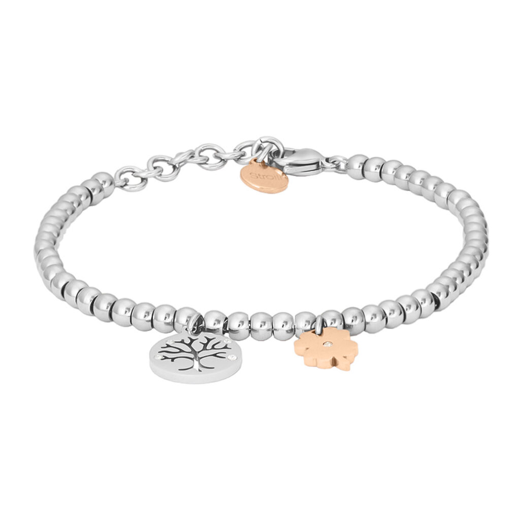 Bracciale Lady Chic Acciaio Bicolore Bianco / Rosa Cristallo - Bracciali Donna | Stroili