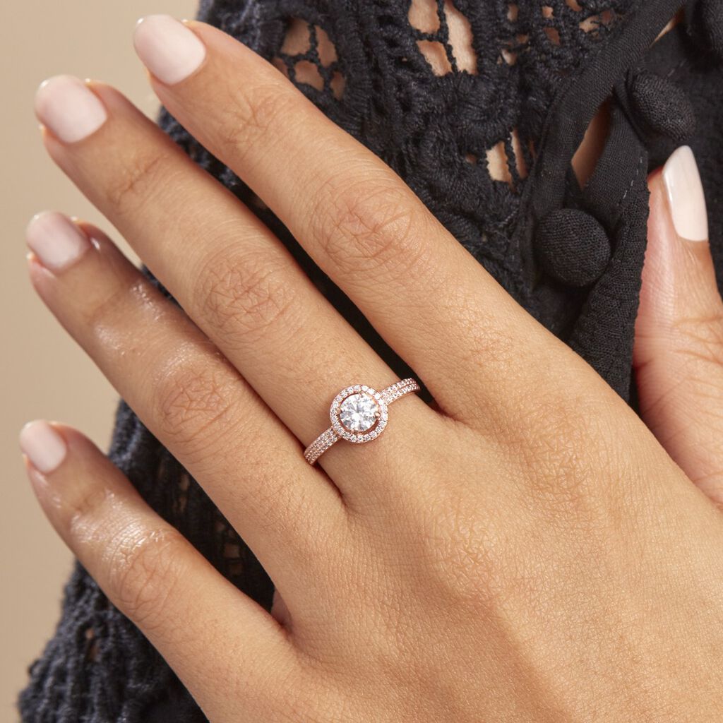 Anello Solitario Claire Oro Rosa Cubic Zirconia - Anelli con Pietre Donna | Stroili