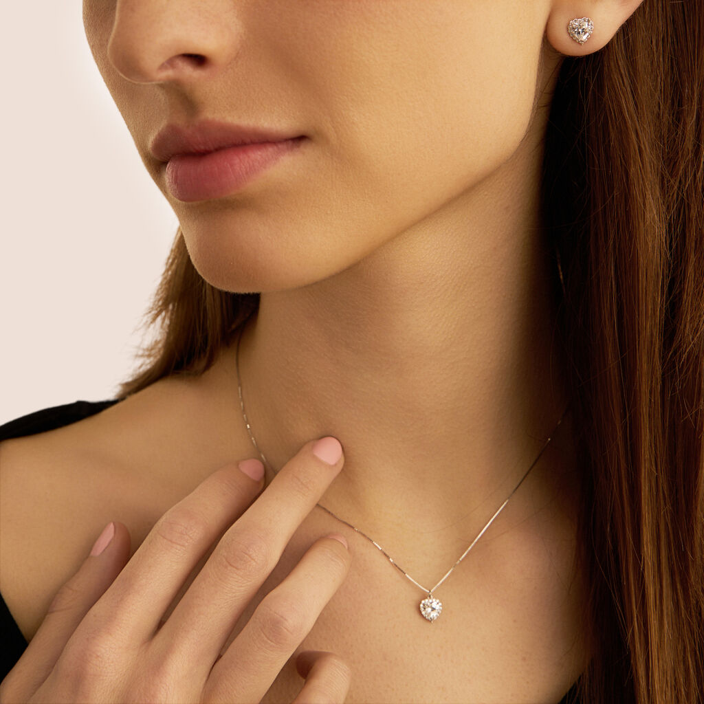 Collana Punto Luce Claire Oro Bianco Cubic Zirconia