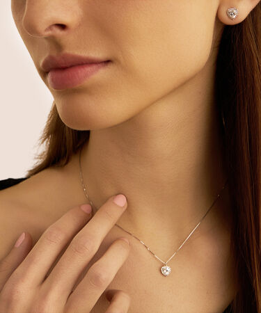 Collana Punto Luce Claire Oro Bianco Cubic Zirconia