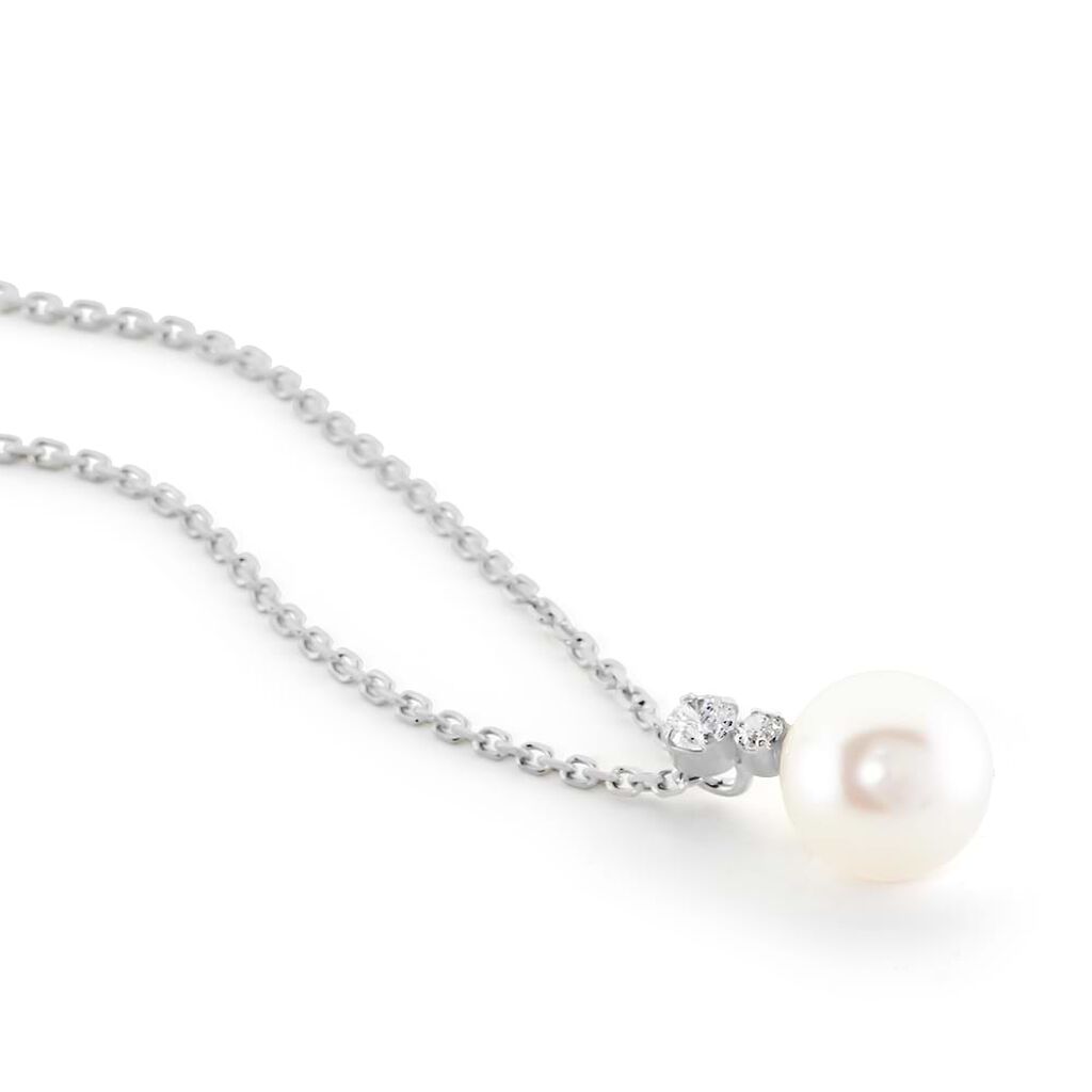 Collana Silver Pearls Argento Rodiato Cubic Zirconia