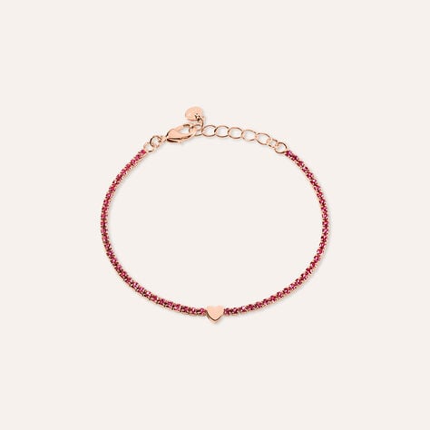 Bracciale Tennis Romantic Shine Metallo Rosa Cristallo - Bracciali Tennis Donna | Stroili