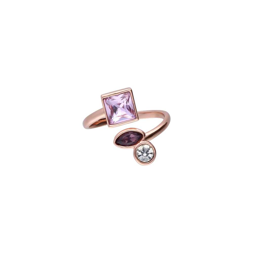 Anello Contrarie Violet Ottone Rosa Cristallo - Anelli con Pietre Donna | Stroili