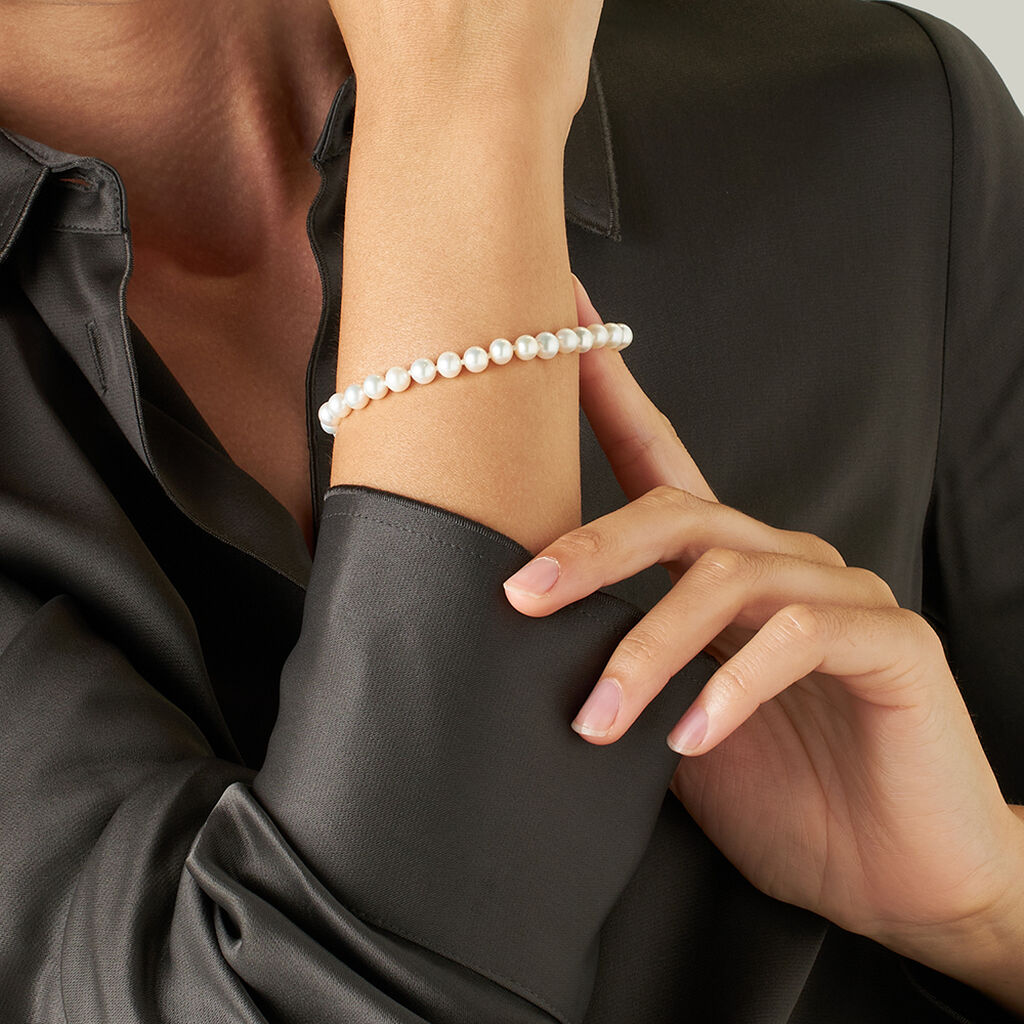 Bracciale Gabrielle Oro Bianco Perla D'Acqua Dolce Cubic Zirconia - Bracciali Donna | Stroili