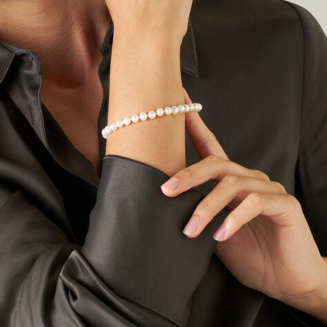 Bracciale Gabrielle Oro Bianco Perla D'Acqua Dolce Cubic Zirconia - Bracciali Donna | Stroili