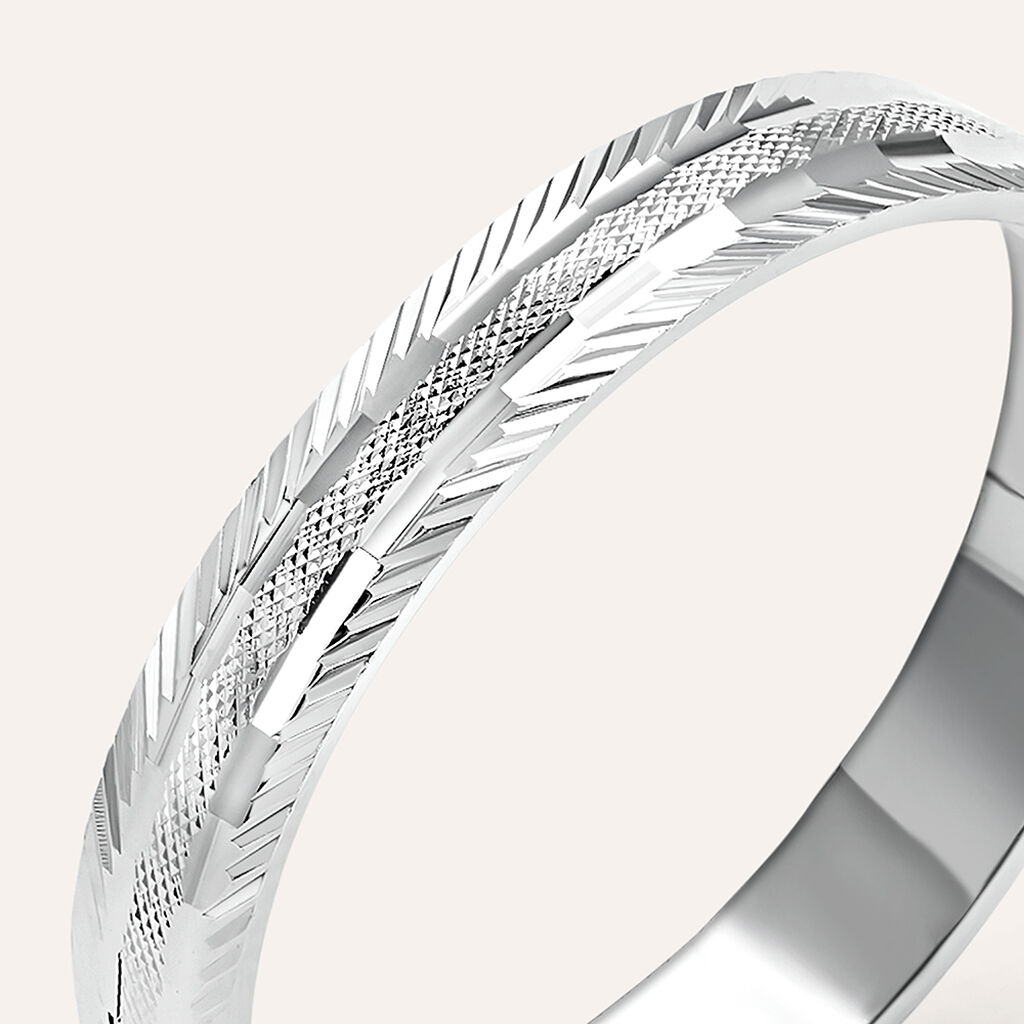 Fede Classica Diamantata 3 mm Oro Bianco - Anelli con Incisione Donna | Stroili