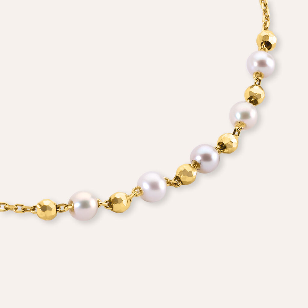 Bracciale Desideria Argento Nobile Dorato Perla D'Acqua Dolce