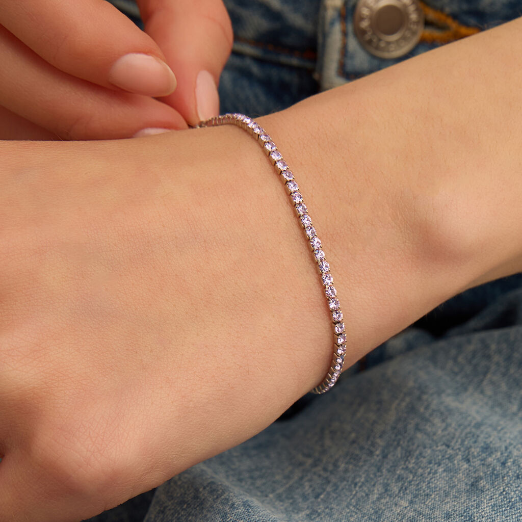 Bracciale Tennis Romantic Shine Metallo Cristallo - Bracciali Tennis Donna | Stroili