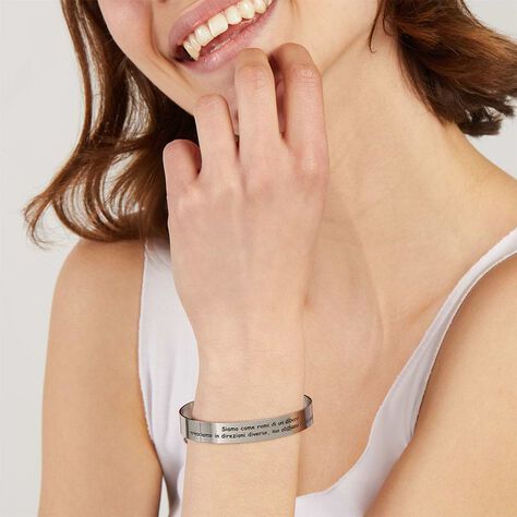 Bangle Lady Message Acciaio Cristallo - Bracciali Rigidi Donna | Stroili