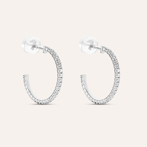 Orecchini A Cerchio Claire Oro Bianco Cubic Zirconia - Orecchini a Cerchio Donna | Stroili