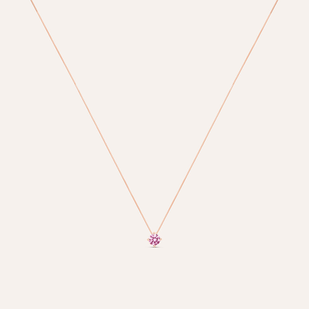 Collana Punto Luce Silver Rainbow Argento Rosa Cubic Zirconia