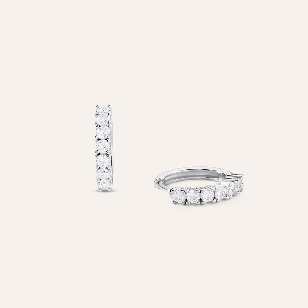 Orecchini A Cerchio Silver Elegance Argento Rodiato Cubic Zirconia