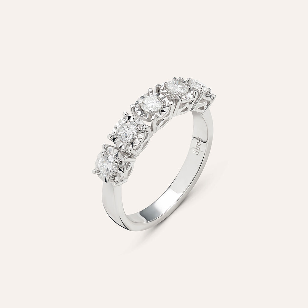 Anello Riviere Diamotion Oro Bianco Diamante