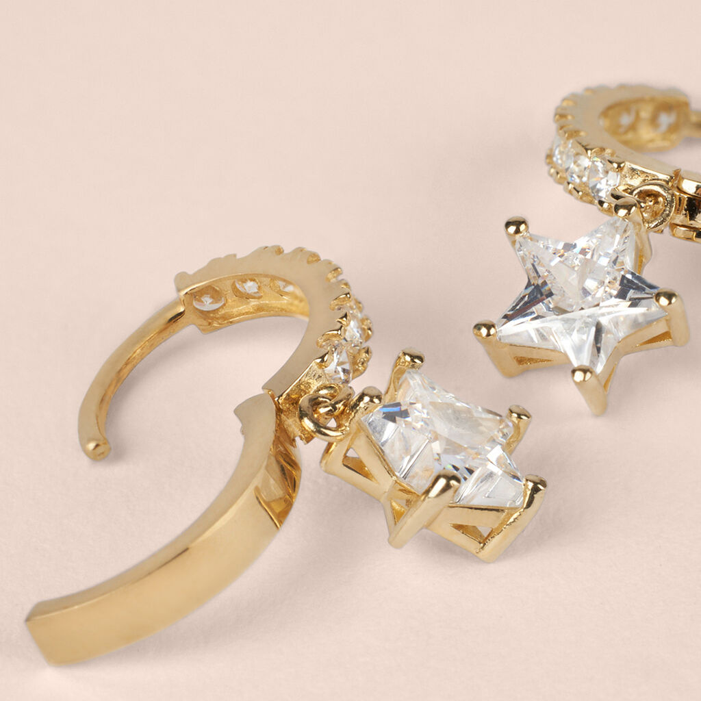 Orecchini A Cerchio Toujours Oro Giallo Cubic Zirconia