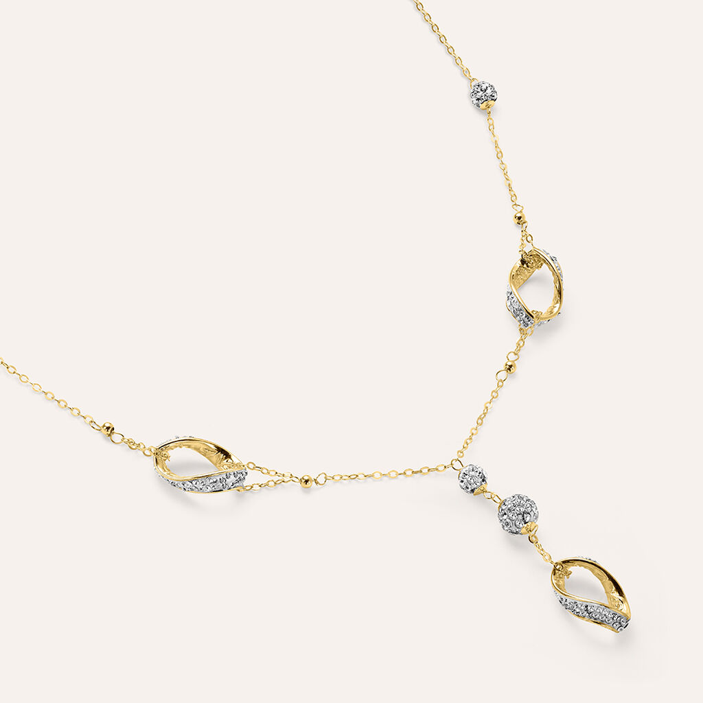 Collana Christelle Oro Giallo Cristallo