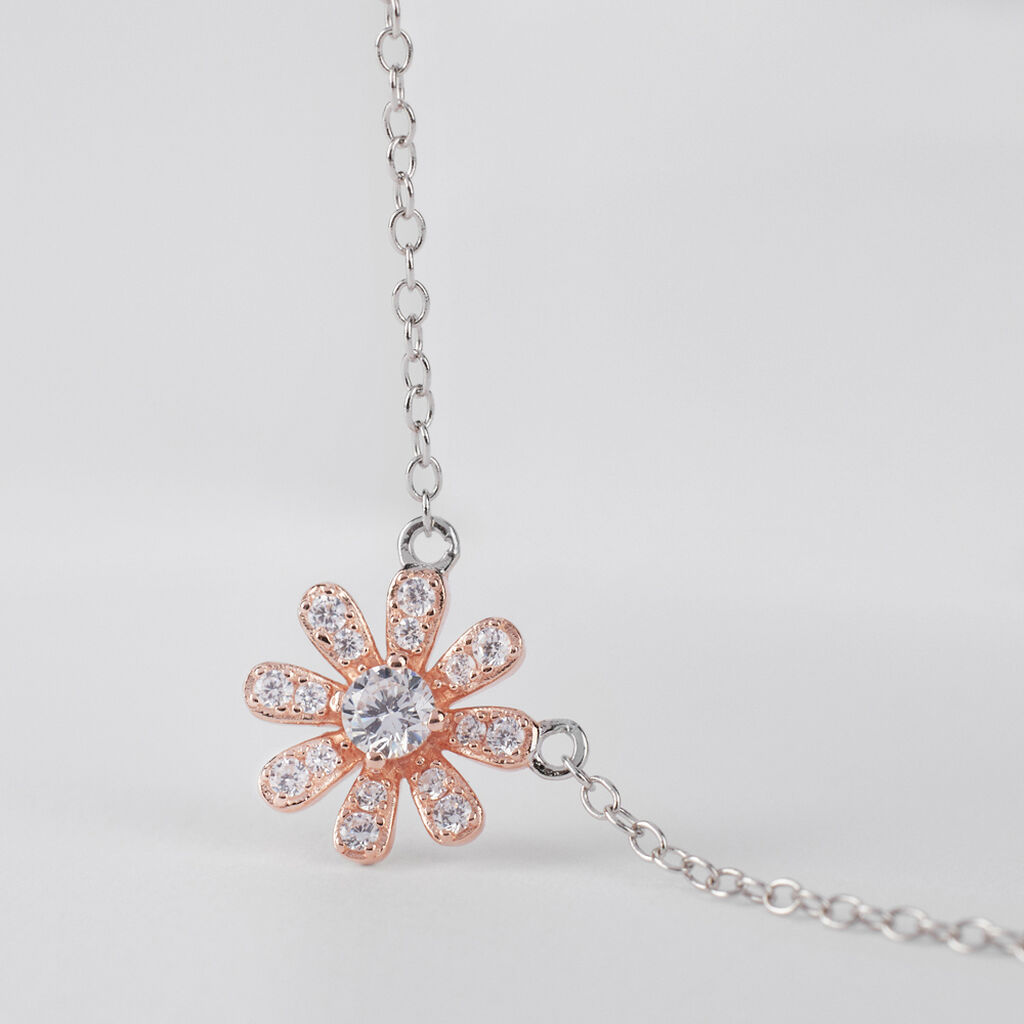 Collana Silver Moments Argento Bicolore Bianco / Rosa Cubic Zirconia - Collane Donna | Stroili
