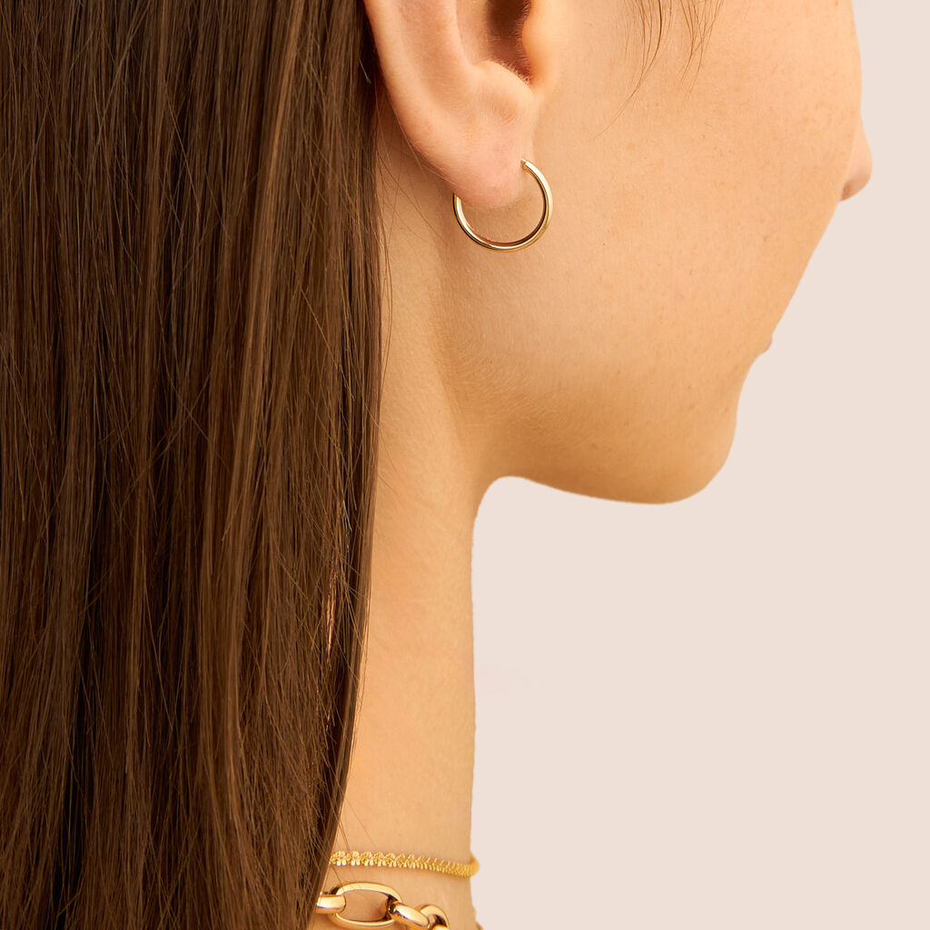 Orecchini A Cerchio Toujours Oro Giallo Cubic Zirconia