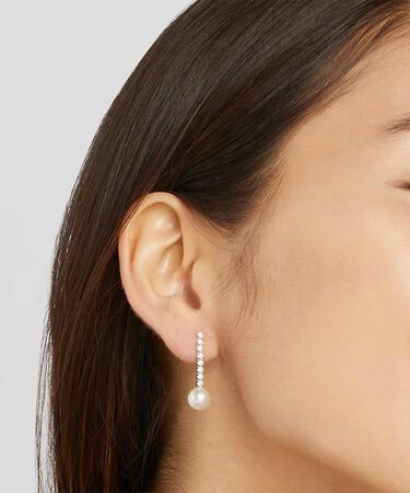 Orecchini Pendenti Tennis Silver Pearls Argento Rodiato Cubic Zirconia Perla sintetica