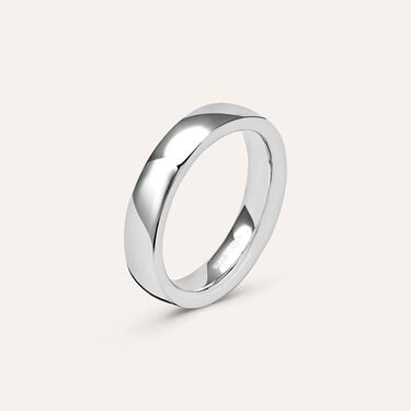 Fede Comoda Leggera Squadrata 4 mm Oro Bianco Fede Comoda Leggera Squadrata 4 mm Oro Bianco