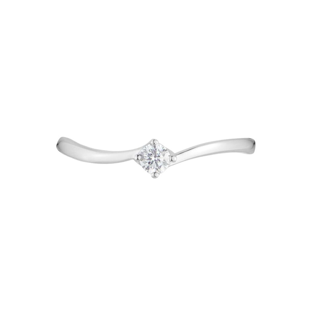Anello Solitario Claire Oro Bianco Zircone - Anelli con Pietre Donna | Stroili