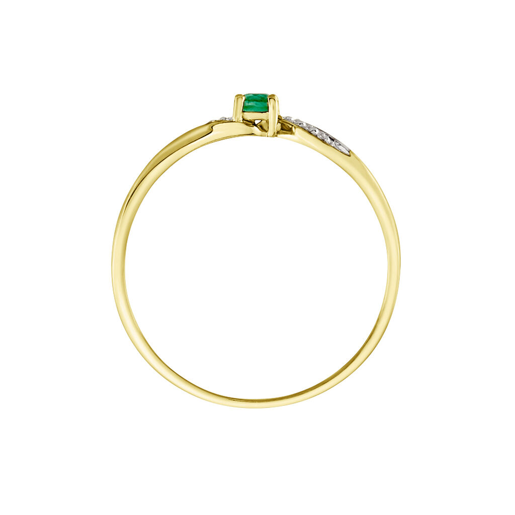 Anello Solitario Charlotte Oro Giallo Smeraldo