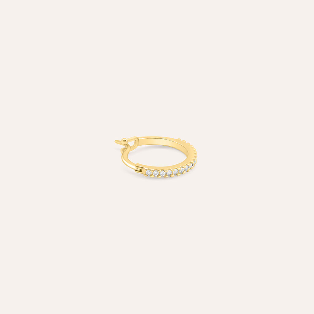 Mono Orecchino A Cerchio Claire Oro Giallo Cubic Zirconia