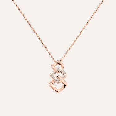 Collana Aura Acciaio Rosa Cristallo